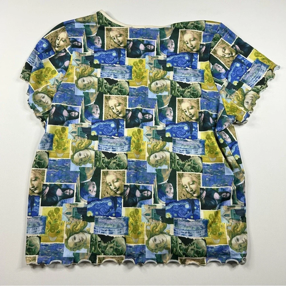 Hot Topic Social Collision Top Plus Size 4 Ruched Classic Art Shirt NEW WITH TAG - Picture 6 of 6